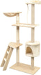 vidaXL - Kattenkrabpaal - met - sisal - krabpalen - 150 - cm - beige