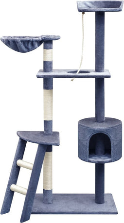 vidaXL - Kattenkrabpaal - met - sisal - krabpalen - 150 - cm - donkerblauw