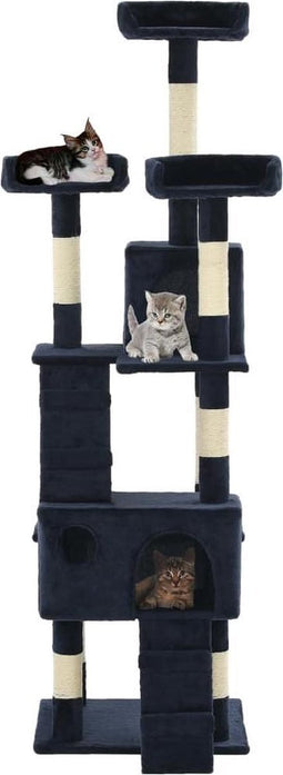 vidaXL - Kattenkrabpaal - met - sisal - krabpalen - 170 - cm - blauw