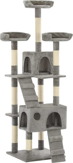 vidaXL - Kattenkrabpaal - met - sisal - krabpalen - 170 - cm - grijs