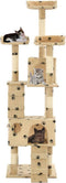 vidaXL - Kattenkrabpaal - met - sisal - krabpalen - 170 - cm - pootafdrukken - beige