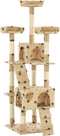 vidaXL - Kattenkrabpaal - met - sisal - krabpalen - 170 - cm - pootafdrukken - beige