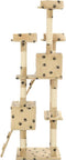 vidaXL - Kattenkrabpaal - met - sisal - krabpalen - 170 - cm - pootafdrukken - beige