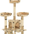 vidaXL - Kattenkrabpaal - met - sisal - krabpalen - 170 - cm - pootafdrukken - beige