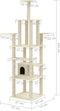 vidaXL - Kattenkrabpaal - met - sisal - krabpalen - 183 - cm - crèmekleurig