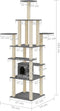 vidaXL - Kattenkrabpaal - met - sisal - krabpalen - 183 - cm - donkergrijs