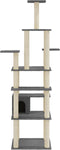 vidaXL - Kattenkrabpaal - met - sisal - krabpalen - 183 - cm - donkergrijs