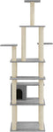vidaXL - Kattenkrabpaal - met - sisal - krabpalen - 183 - cm - lichtgrijs