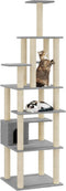 vidaXL - Kattenkrabpaal - met - sisal - krabpalen - 183 - cm - lichtgrijs