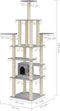 vidaXL - Kattenkrabpaal - met - sisal - krabpalen - 183 - cm - lichtgrijs