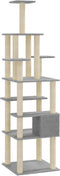 vidaXL - Kattenkrabpaal - met - sisal - krabpalen - 183 - cm - lichtgrijs