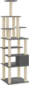 vidaXL - Kattenkrabpaal - met - sisal - krabpalen - 183 - cm - donkergrijs