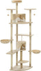 vidaXL - Kattenkrabpaal - met - sisal - krabpalen - 203 - cm - beige - en - wit