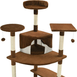 vidaXL - Kattenkrabpaal - met - sisal - krabpalen - 203 - cm - bruin - en - wit