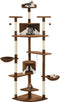 vidaXL - Kattenkrabpaal - met - sisal - krabpalen - 203 - cm - bruin - en - wit