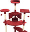 vidaXL - Kattenkrabpaal - met - sisal - krabpalen - 203 - cm - rood - en - wit