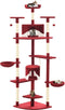 vidaXL - Kattenkrabpaal - met - sisal - krabpalen - 203 - cm - rood - en - wit