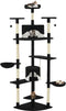 vidaXL - Kattenkrabpaal - met - sisal - krabpalen - 203 - cm - zwart - en - wit
