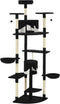 vidaXL - Kattenkrabpaal - met - sisal - krabpalen - 203 - cm - zwart - en - wit
