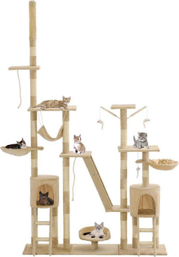 vidaXL - Kattenkrabpaal - met - sisal - krabpalen - 230-250 - cm - beige