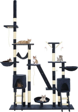 vidaXL - Kattenkrabpaal - met - sisal - krabpalen - 230-250 - cm - blauw