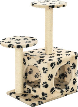 vidaXL - Kattenkrabpaal - met - sisal - krabpalen - 60 - cm - pootafdrukken - beige