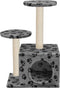 vidaXL - Kattenkrabpaal - met - sisal - krabpalen - 60 - cm - pootafdrukken - grijs