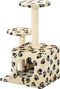 vidaXL - Kattenkrabpaal - met - sisal - krabpalen - 60 - cm - pootafdrukken - beige