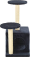vidaXL - Kattenkrabpaal - met - sisal - krabpalen - 60 - cm - donkerblauw