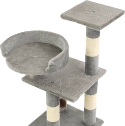 vidaXL - Kattenkrabpaal - met - sisal - krabpalen - 65 - cm - pootafdrukken - grijs