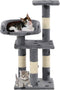 vidaXL - Kattenkrabpaal - met - sisal - krabpalen - 65 - cm - pootafdrukken - grijs
