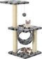 vidaXL - Kattenkrabpaal - met - sisal - krabpalen - 65 - cm - pootafdrukken - grijs