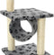 vidaXL - Kattenkrabpaal - met - sisal - krabpalen - 65 - cm - pootafdrukken - grijs