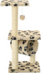 vidaXL - Kattenkrabpaal - met - sisal - krabpalen - 65 - cm - pootafdrukken - beige