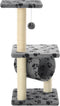 vidaXL - Kattenkrabpaal - met - sisal - krabpalen - 65 - cm - pootafdrukken - grijs