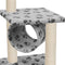 vidaXL - Kattenkrabpaal - met - sisal - krabpalen - 65 - cm - pootafdrukken - grijs