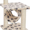 vidaXL - Kattenkrabpaal - met - sisal - krabpalen - 65 - cm - pootafdrukken - beige