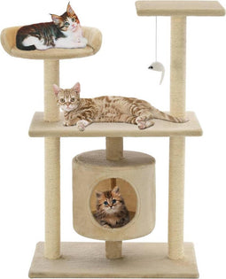 vidaXL - Kattenkrabpaal - met - sisal - krabpalen - 95 - cm - beige