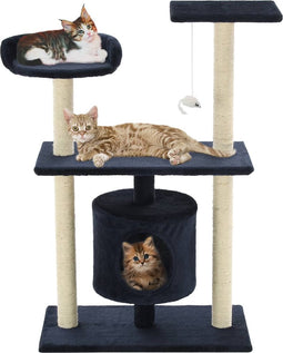 vidaXL - Kattenkrabpaal - met - sisal - krabpalen - 95 - cm - pootafdrukken - grijs