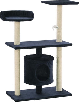 vidaXL - Kattenkrabpaal - met - sisal - krabpalen - 95 - cm - donkerblauw