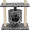 vidaXL - Kattenkrabpaal - met - sisal - krabpalen - 95 - cm - pootafdrukken - grijs