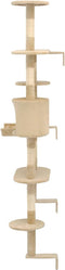 vidaXL - Kattenkrabpaal - met - sisal - krabpalen - wandmontage - 194 - cm - beige