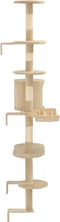vidaXL - Kattenkrabpaal - met - sisal - krabpalen - wandmontage - 194 - cm - beige
