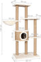 vidaXL - Kattenmeubel - met - krabpalen - 126 - cm - zeegras