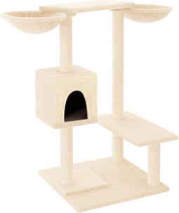 vidaXL - Kattenmeubel - met - krabpalen - 82 - cm - crèmekleurig