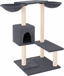 vidaXL - Kattenmeubel - met - krabpalen - 82 - cm - donkergrijs