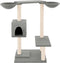vidaXL - Kattenmeubel - met - krabpalen - 82 - cm - lichtgrijs