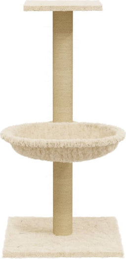 vidaXL - Kattenmeubel - met - sisal - krabpaal - 74 - cm - crèmekleurig