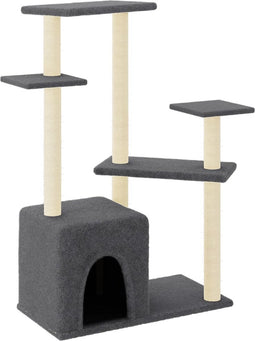 vidaXL - Kattenmeubel - met - sisal - krabpalen - 107,5 - cm - donkergrijs
