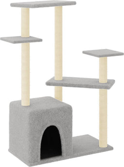vidaXL - Kattenmeubel - met - sisal - krabpalen - 107,5 - cm - lichtgrijs